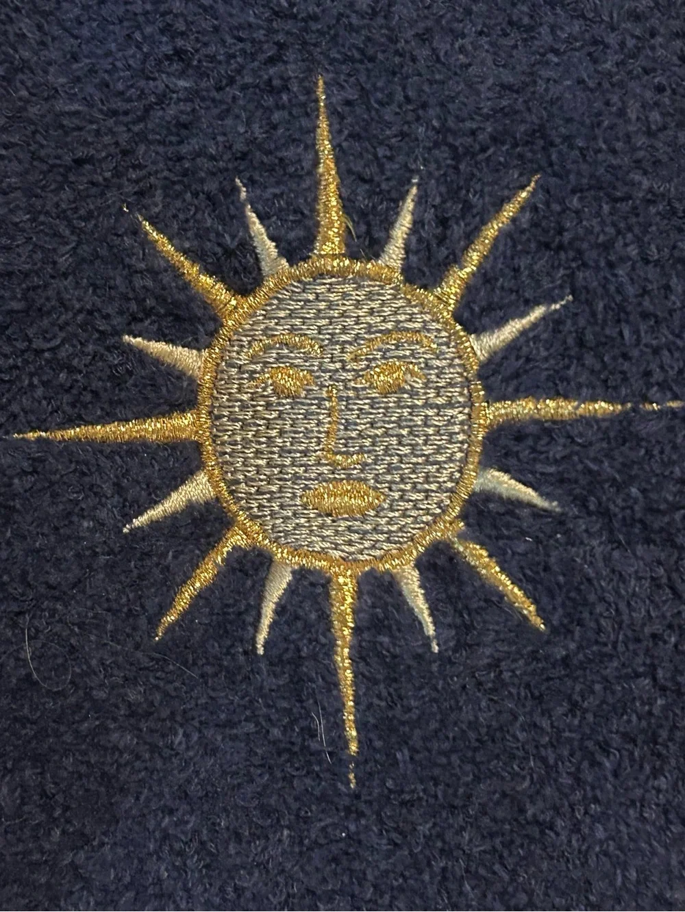 Vintage 90s Celestial Bathroom Towel 3 Piece Set Whimsigoth Sun Moon Decor USA